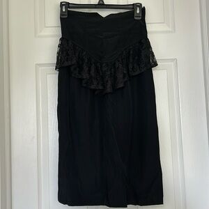 Strapless Black Ruffled Dress